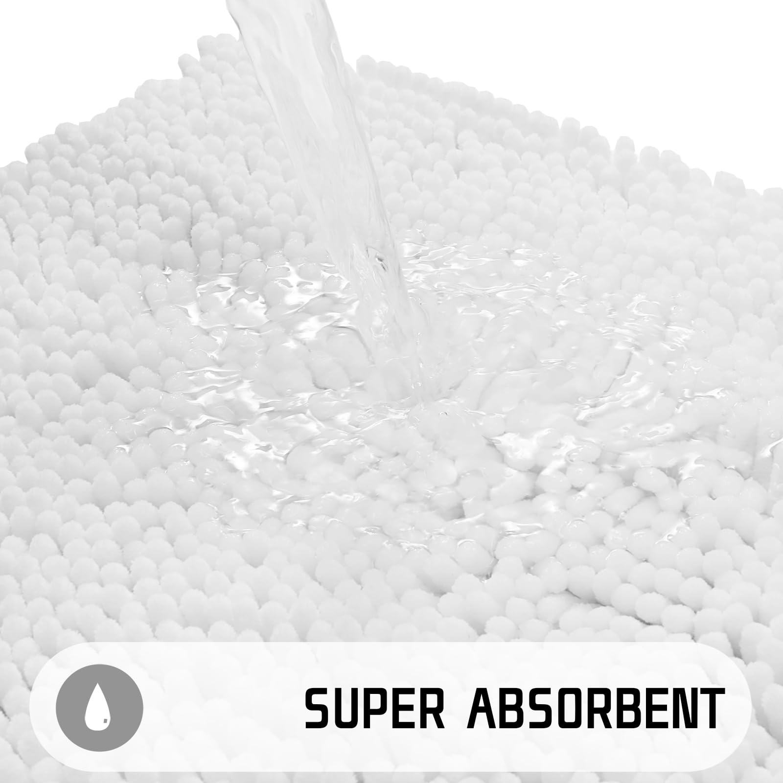 Yimobra Bathroom Rugs, 44 ' ' X 24 ' ', Extra Soft Chenille Bath Rugs, Non-Slip, Water Absorbent, Thick Floor Mat With Machine W